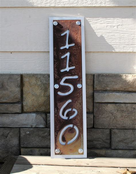 sandstone and metal house number signage|address signs and plaques.